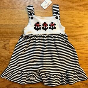 Baby Luigi anchor and stripes dress size 6 months